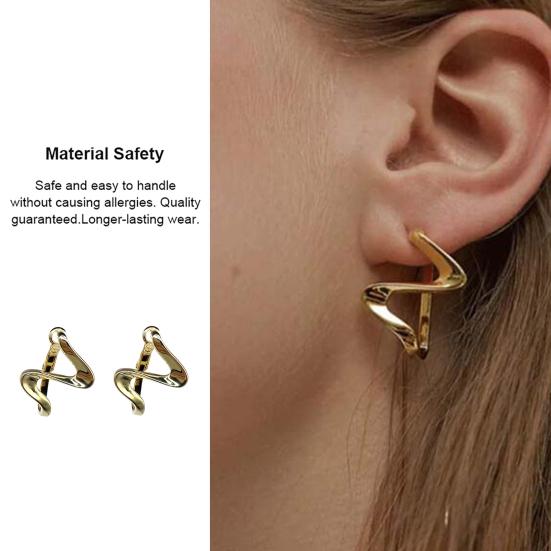 1 Paio di Orecchini Chunky Huggie per Donne Ragazze, Piccoli Cerchi Minimalisti, Gioielli Geometrici Semplici Rotanti