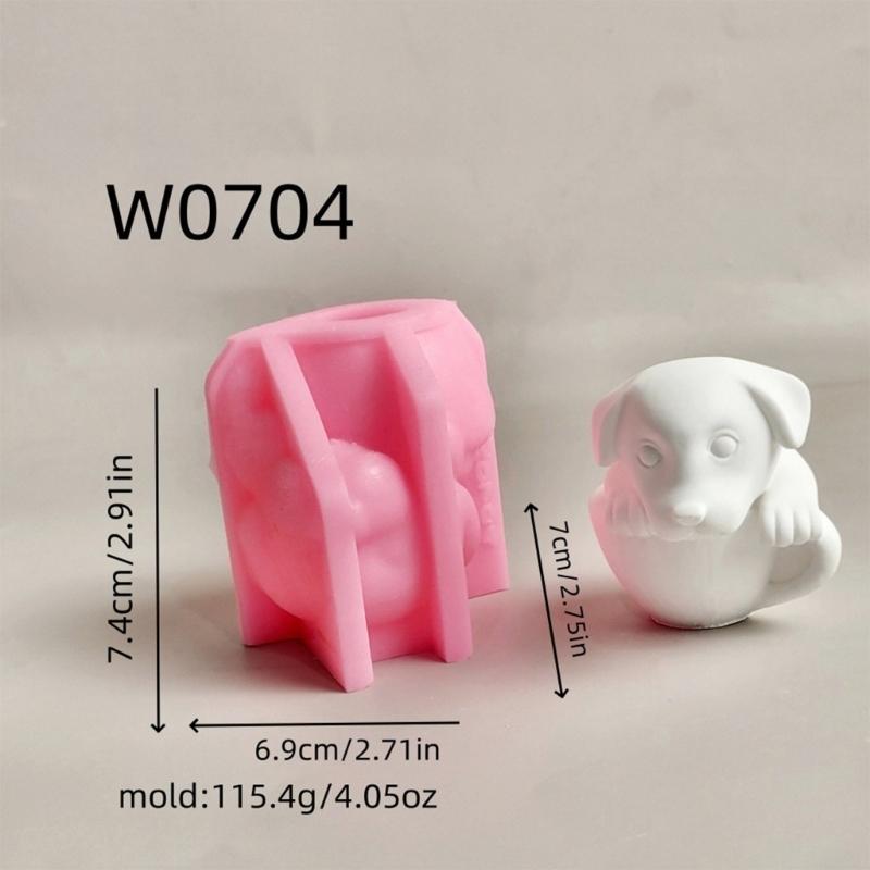 Dog Animal Silicone Candle Molds for Epoxy Resin Candle Soap Chocolate Fondant Silicone Molds Cement Clay Silicone Molds