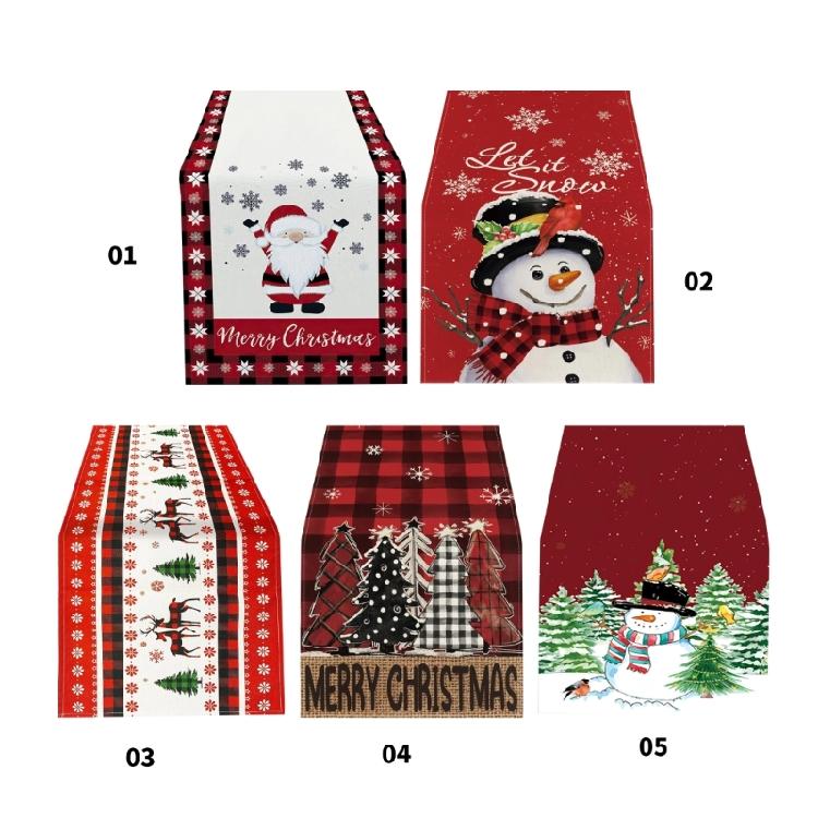 Tischdecke Weihnachtsmann Schneemann Rentier Weihnachtliches Tischläufer Tischüberwurf Einzigartige Weihnachtsdekoration