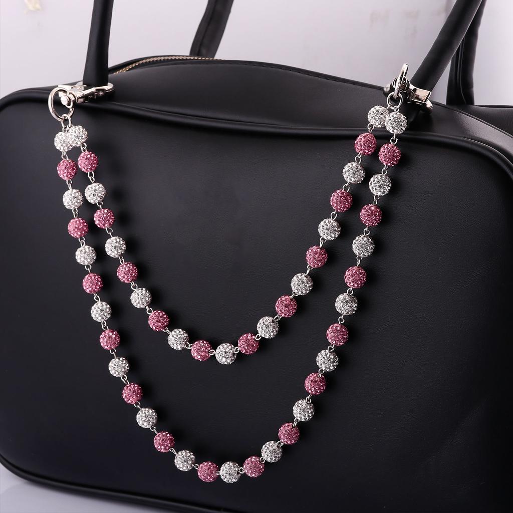 Double Layer Crystal Beaded Pants Chain Keychain Harajuku Hip Hop Bag Pendant Waist Chain Y2K Fashion Accessory For Men & Women