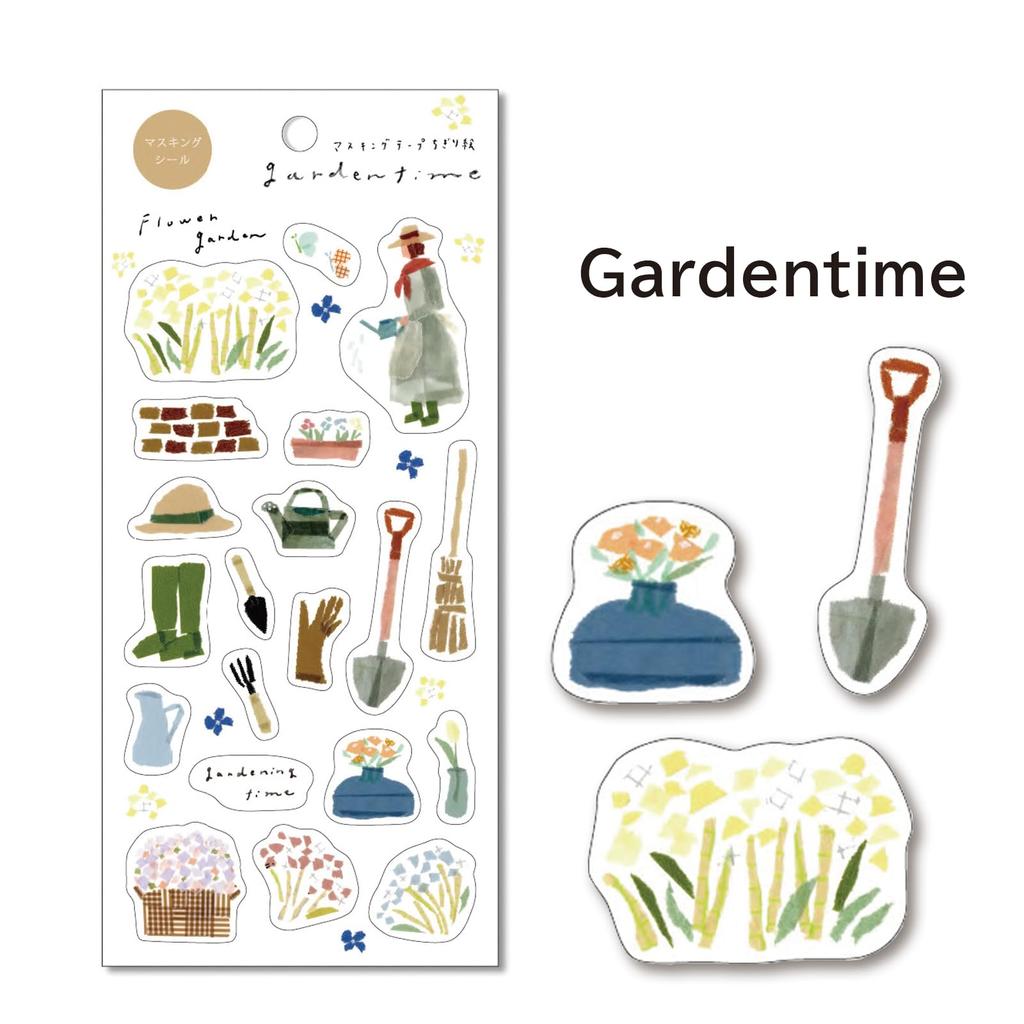 Kamiiso Sangyo Masking Miki Sticker 7 Set of 9 X Made In 78002027 Stickers, SAIEN, Tamura, (Japon, Akari, Gardentime, Parlor, Windows, Marche), 6,