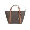 Michael Kors Borsa Tote Mk Pratt Logo Zip Tela Rivestita Donna Borse Tote Marrone 35S4G3FM1B-BROWN