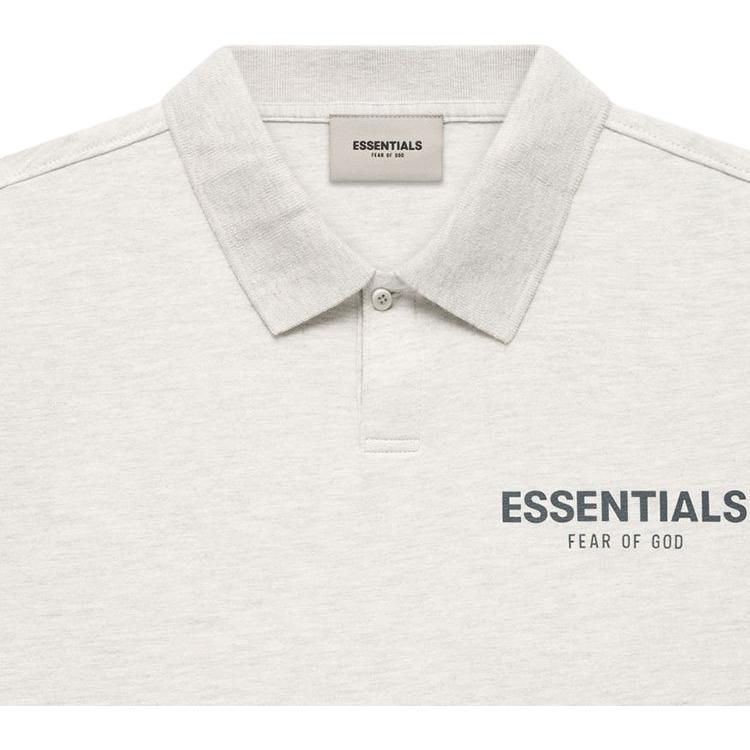 Fear of God Essentials Logo Short Sleeve Polo Shirt Unisex Tops Light-Oatmeal FOG-FW21-594