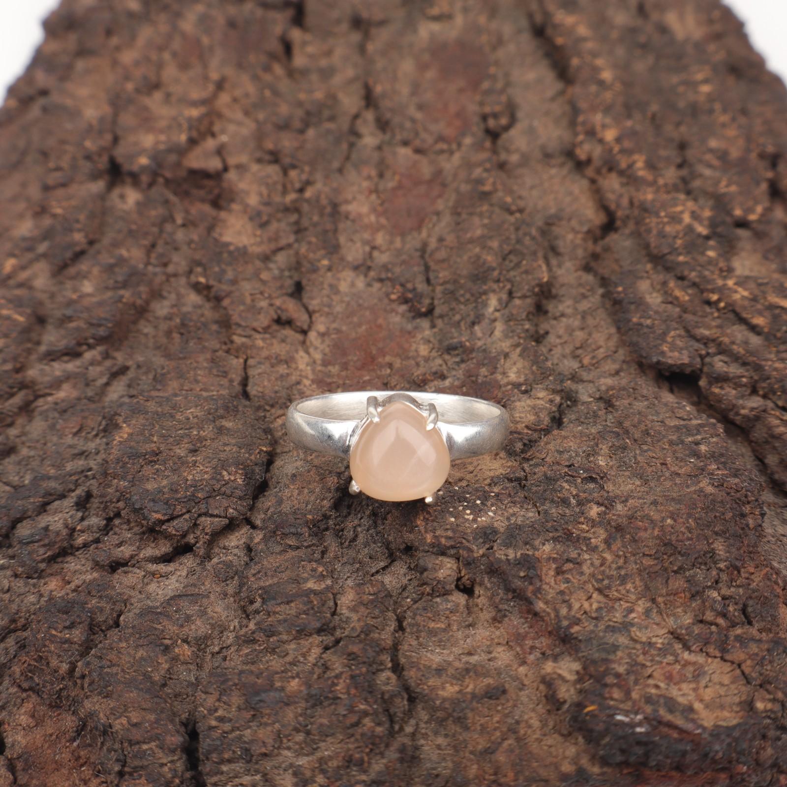 

Натуральный Персиковый Лунный Камень Серебро 925 пробы Коктейльное Помолвочное Кольцо для Друга Ювелирное Изделие RR-43-30 15