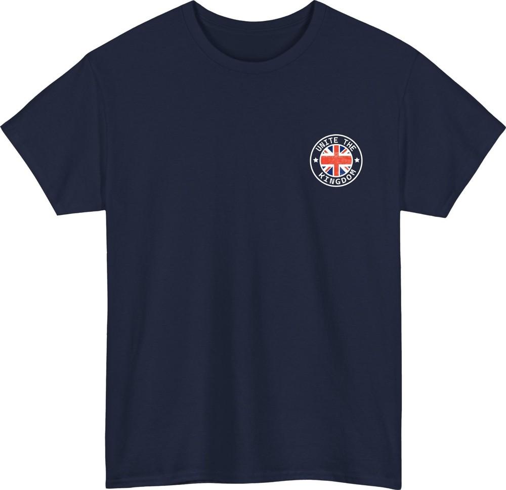 Unite the kingdom tshirt left chest uk flag british patriotic gift tee top S