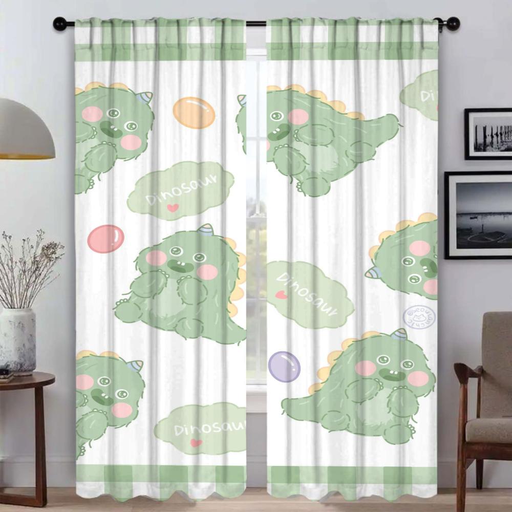 Dinosaurityll för sovrum Anti-mygggardiner för kameragardiner Barnrum Mörkläggningsgardin Halloweendekoration Rullgardiner