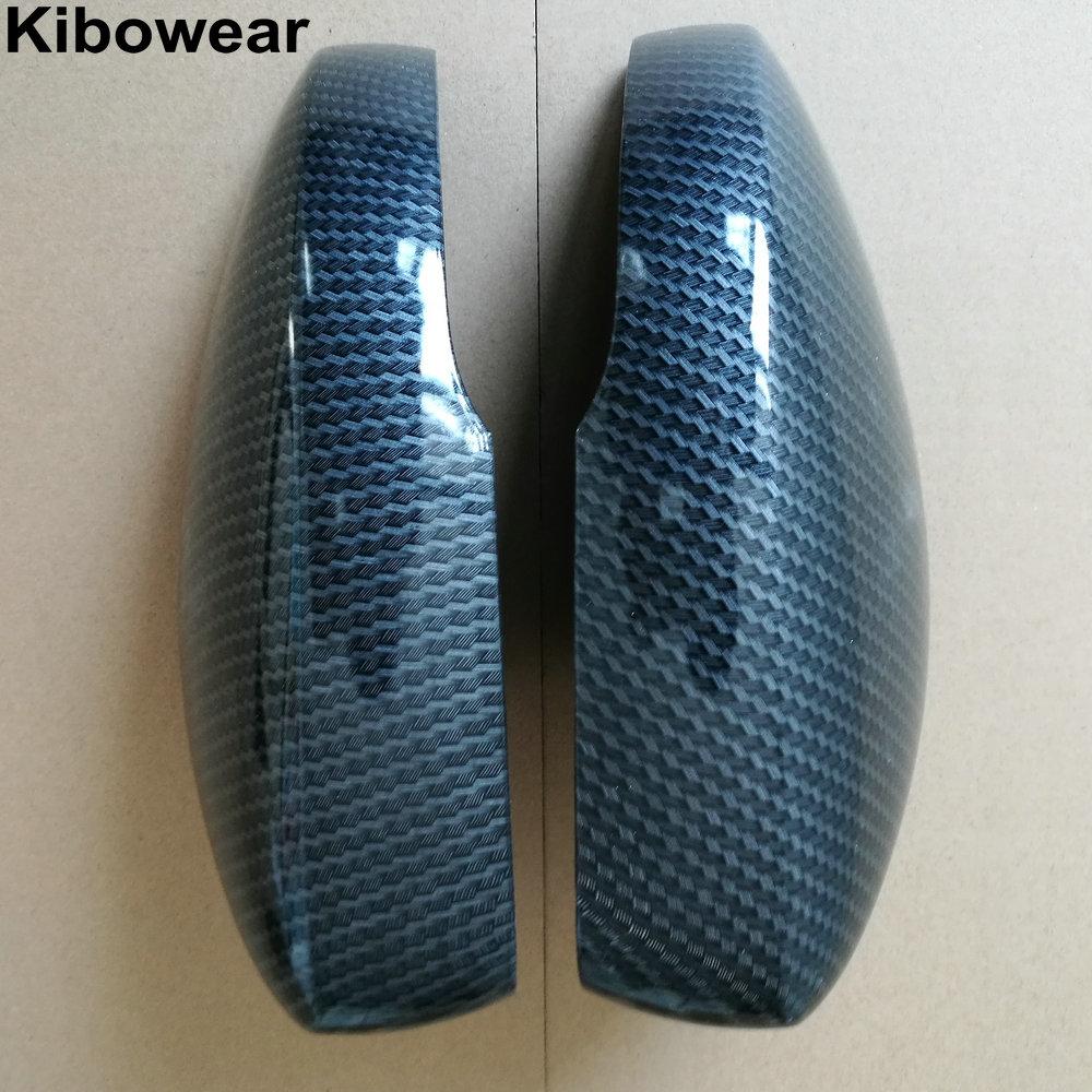Side Mirror Cover Caps for Volkswagen Polo 6R 6C (Carbon Look) 2010 2011 2012 2013 2014 2016 2017 Door Wing