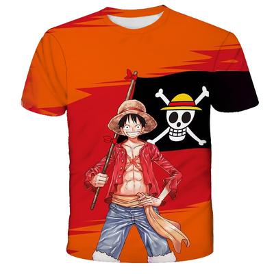 Mode Barn Anime One Piece Luffy T-shirt Pojkkläder Barn Pojkar T-shirt Barn T-shirt Sommar Kortärmade Toppar T-shirts