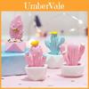 Adorable Miniature Cactus Decoration Resin Office Desk Plant Figurine Love Blue