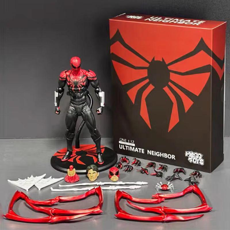 16 см Аниме MESS TOYS Ultimate Spider-Man Подвижные Фигурки Действия Майлз Моралес Черный Костюм Коллекционная Модель Декор Игрушки Подарки
