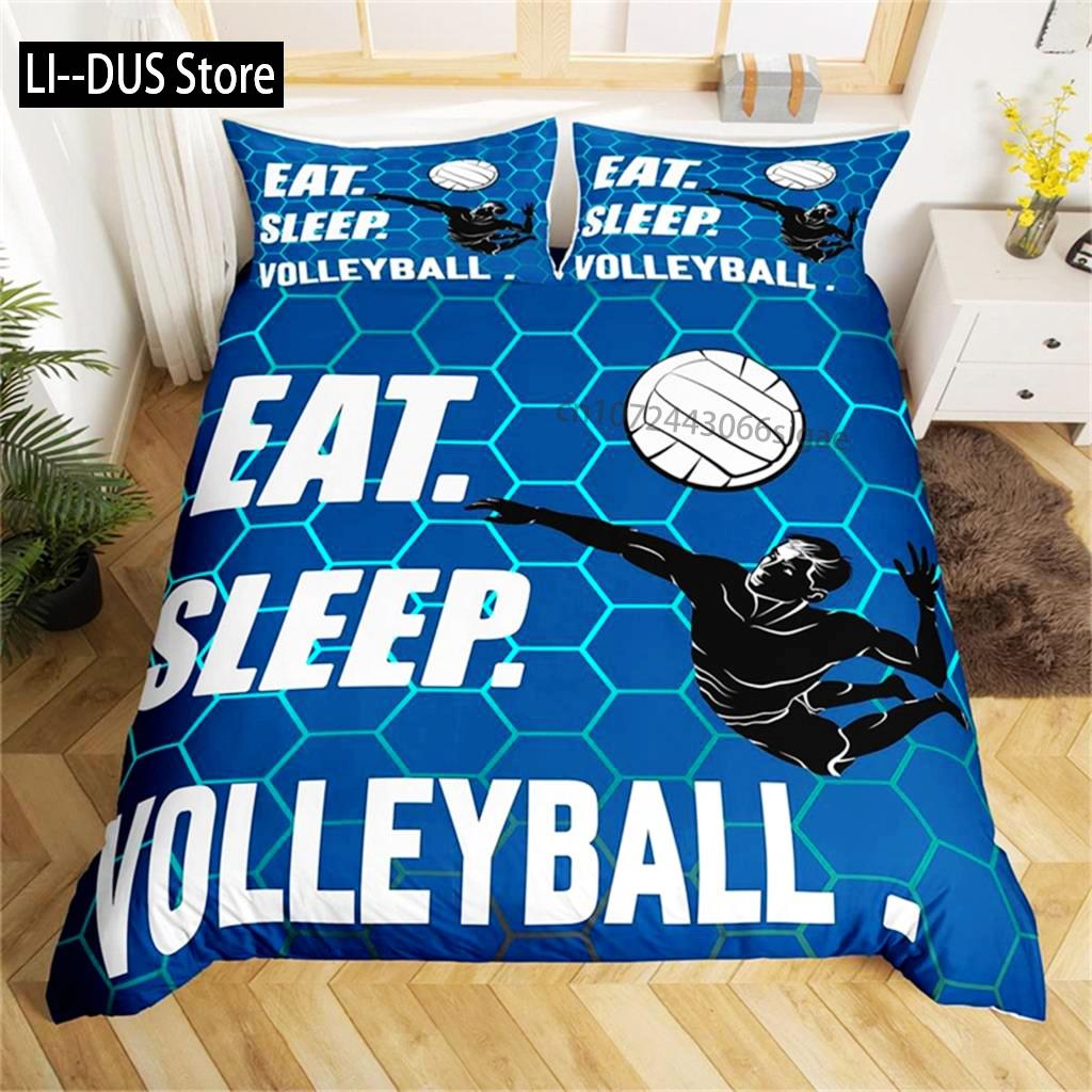 

Comforter Bedding Set Twin King Microfiber Soccer Volleyball Games Sports Comforter For Kids Teens Bedroom Decorate Comforter (quilt)-EU Single(135*200cm)3pcs