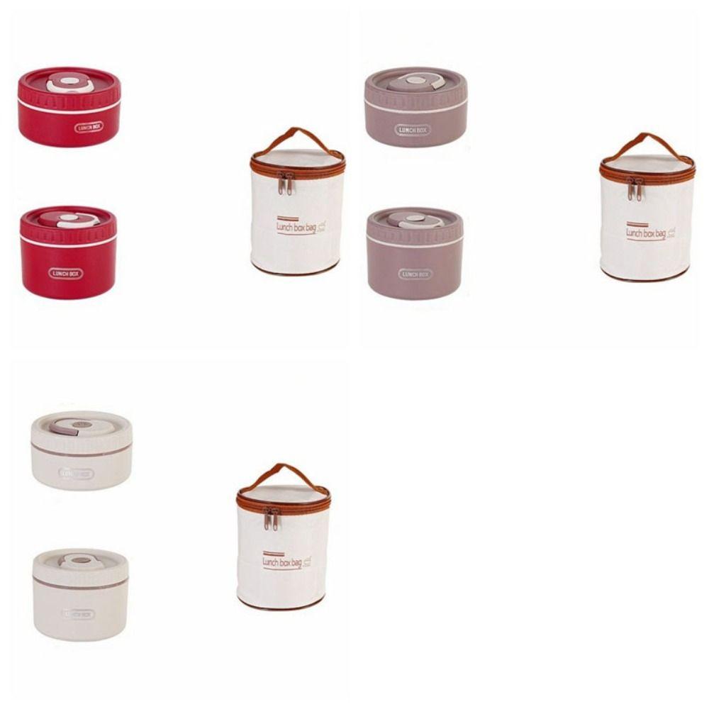 Round Shape Stainless Steel Lunch Box Practical Thermal Lunch Container Outdoor Picnic Box Camping