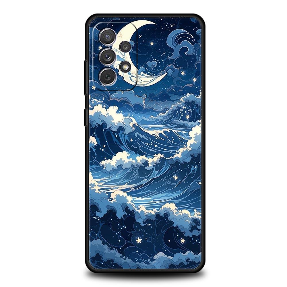 Moon Cloud Comic Style Case for Samsung A57 A37 A51 A71 A21S A17 A11 A15 A25 A41 A23 A33 A53 A73 A07 A05S A13 A35 A55 5G Cover