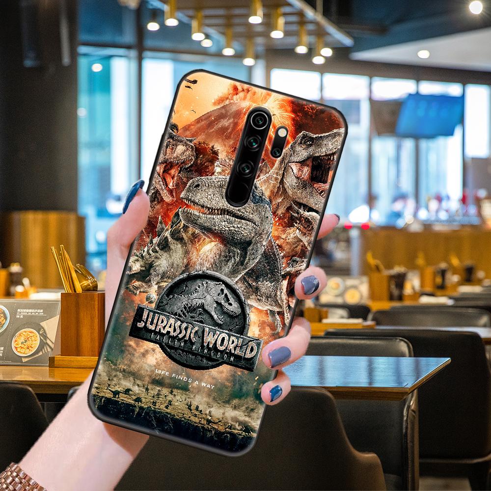 

Чохол для телефону Xiaomi Redmi 6 7 8 9 A Pro Redmi Note 10 Pro 5G 8 8T 9 9S 7 6 5 Pro Black Cover Hoesjes Dinosaur Park Jurassic Redmi Note 10 5G