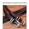 Women's Retro Classic Cowhide Leather Belt - Durable, Versatile Silver Buckle Waistband for Jeans