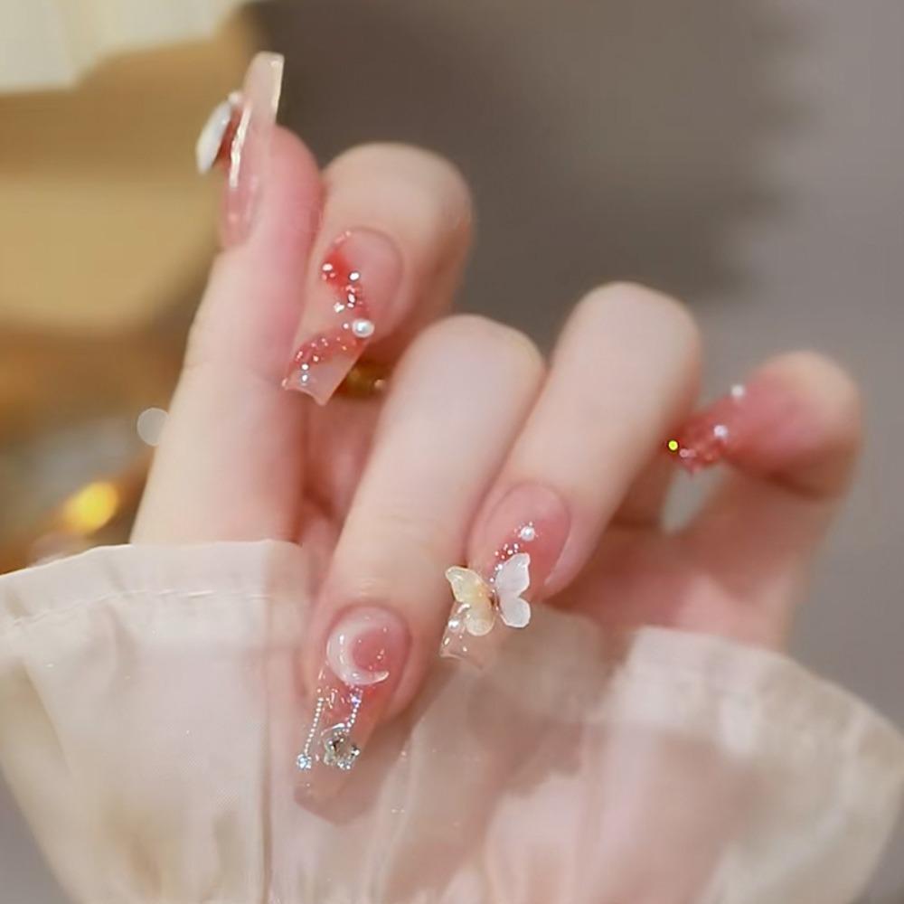 Frühling und Sommer Wind Tragen Nagel Reiner Wunsch Nagelpflaster Aufhellend Abnehmbares Nagelstück Langes und kurzes Nagelstück Fertigprodukt