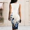 Women Plus Size Sleeveless Vest Dress Featuring Metal Ring Ornament At Left Neckline
