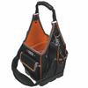 17" Electricians Tool Tote, 20 Pockets, Black, Orange