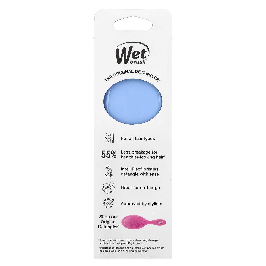 Wet Brush, Mini Entwirrbürste, für nasses oder trockenes Haar, Blau, 1 Bürste