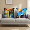 L-Leonid Afremov Oil Painting Cushion Cover Multi-Scene Pillow Cover for Home & Car - Reversible, Soft & Durable for Daily Use