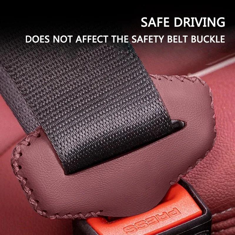 AANX1 Universal Car Leather Car Seat Belt Buckle Cover for Kia Sportage Ceed Picanto Rio ProCeed Niro 5 3 4 K7 K5 K8 K3 Ray K9