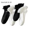 1 pair Hollow Out Mesh Princess Bow Socks Breathable Ruffle Lace Socks Low Tube Socks  Women Girls