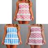 Linen Blend Abstract Pattern A Line Dress For Casual Beach And Travel Wear