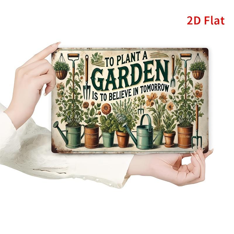 2D Flat, [2D Flat]1pcs 20.32x30.48cm 2D Flat Sign/garden decor/Tin Sign- Rectangular Iron Wall Art, Durable, Windproof & Waterpr