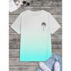 Simple Fashion Coconut Tree Graphic Gradient T Shirts Fashion Summer Short Sleeve 3D Printed T-shirts Casual Oversized Tees Tops