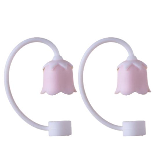 

2Pcs Straw Caps Integrated Sealing Straw Lid Reusable Silicone Straw Covers Dustproof Leakproof Straw Accessories for Cups 10 mm D