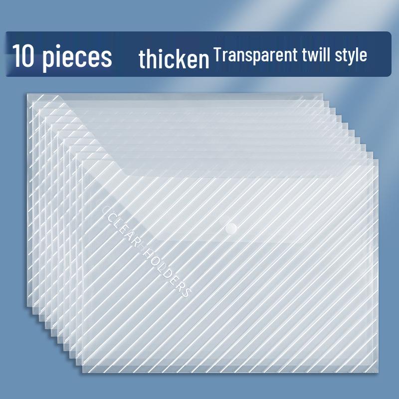 A4 Průhledná plastová taška na dokumenty pro kancelářské potřeby a uskladnění testových papírů