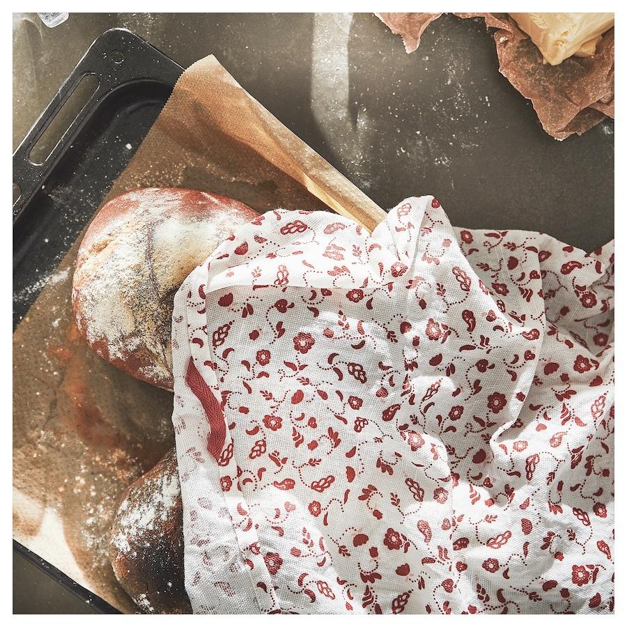 Set of Kitchen Towels with Red and Pink Print (4 Things), INAMARIA Tea Towel Patterned Red/Pink Set, IKEA
