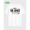 18Th Birthday Boy Or Girl 18 Years Funny French Text T-Shirt - 2007 Born - White with Black Lettering - 18Th Birthday Party Outfit - Adult Size S -
