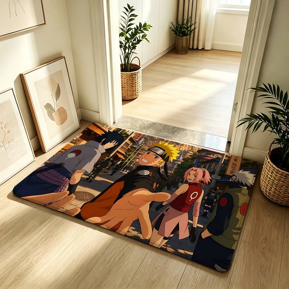 Anime N-narutoS Classic Carpet Bathroom Anti-slip Mat Door Mat Home Decoration Mat Entrance Door Mat Scratch-resistant Door Mat