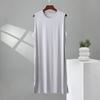 Herren Plus Size Modal Nachthemd Robe - Lockerer Schnitt Sommer Ärmellose Lange Robe, Leichte Bademantel für Übergewichtige Männer