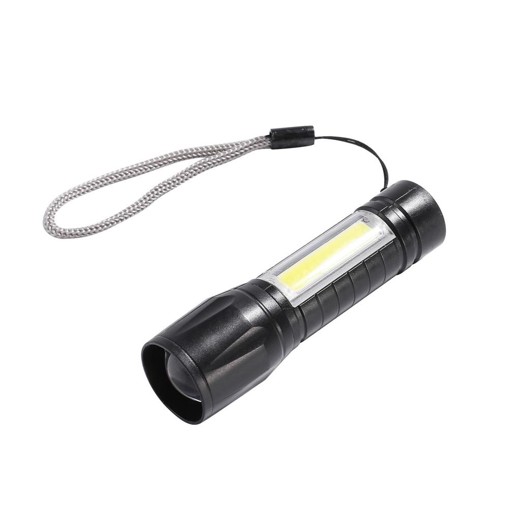 Compact LED Flashlight with Telescopic Zoom, USB Rechargeable, Portable Design