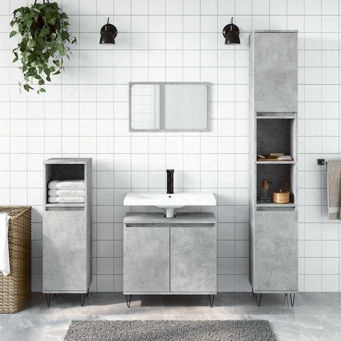 VidaXL Bathroom Cabinet Concrete Grey 58x33x60 Cm Engineered Wood 831584