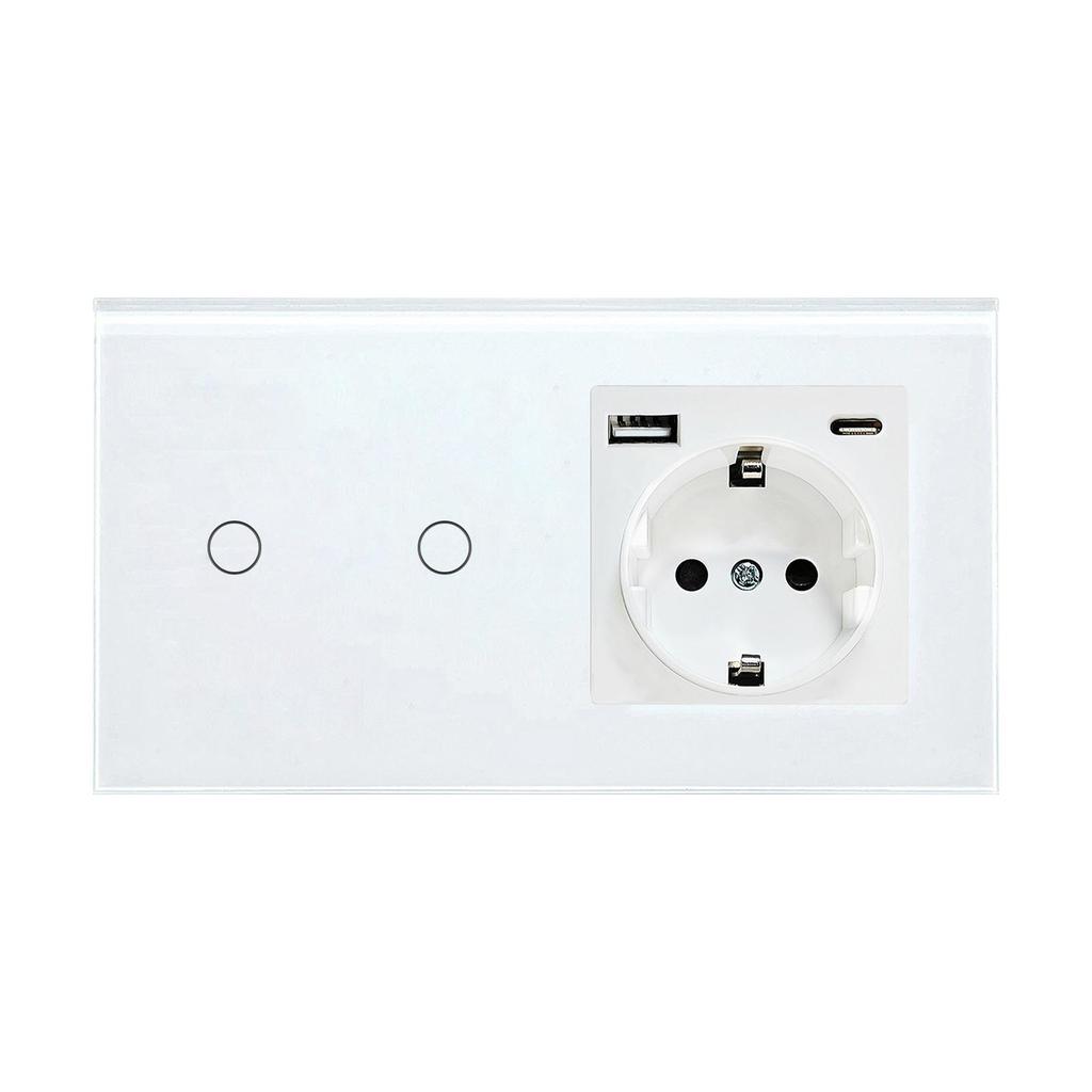 European Standard Zigbee Smart Switch with Graffiti Design, Glass Panel, and Alice Voice Support