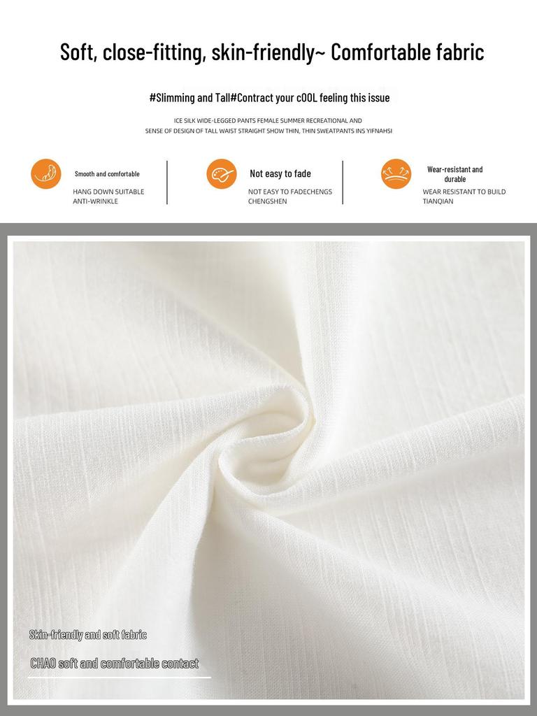 Women's High-Waisted White Linen Wide-Leg Pants - Spring 2026 Old Money Style, Comfortable Straight Cotton Linen Suit Casual Wear