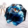 1pc Blue Fox Print Automatic Opening/Closing Umbrella with Foldable Design, Outdoor for Fans, Travelers, Daily Use - Perfect Gift for Festivals.R