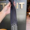Tassel Tie Female Pearl Lazy Knot Free Shirt Black Tie