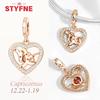 copper Twelve Constellations Heart Charm Bead Charms Bead Gemini Capricorn for Authentic Bracelets Diy Jewellery Gift for Women