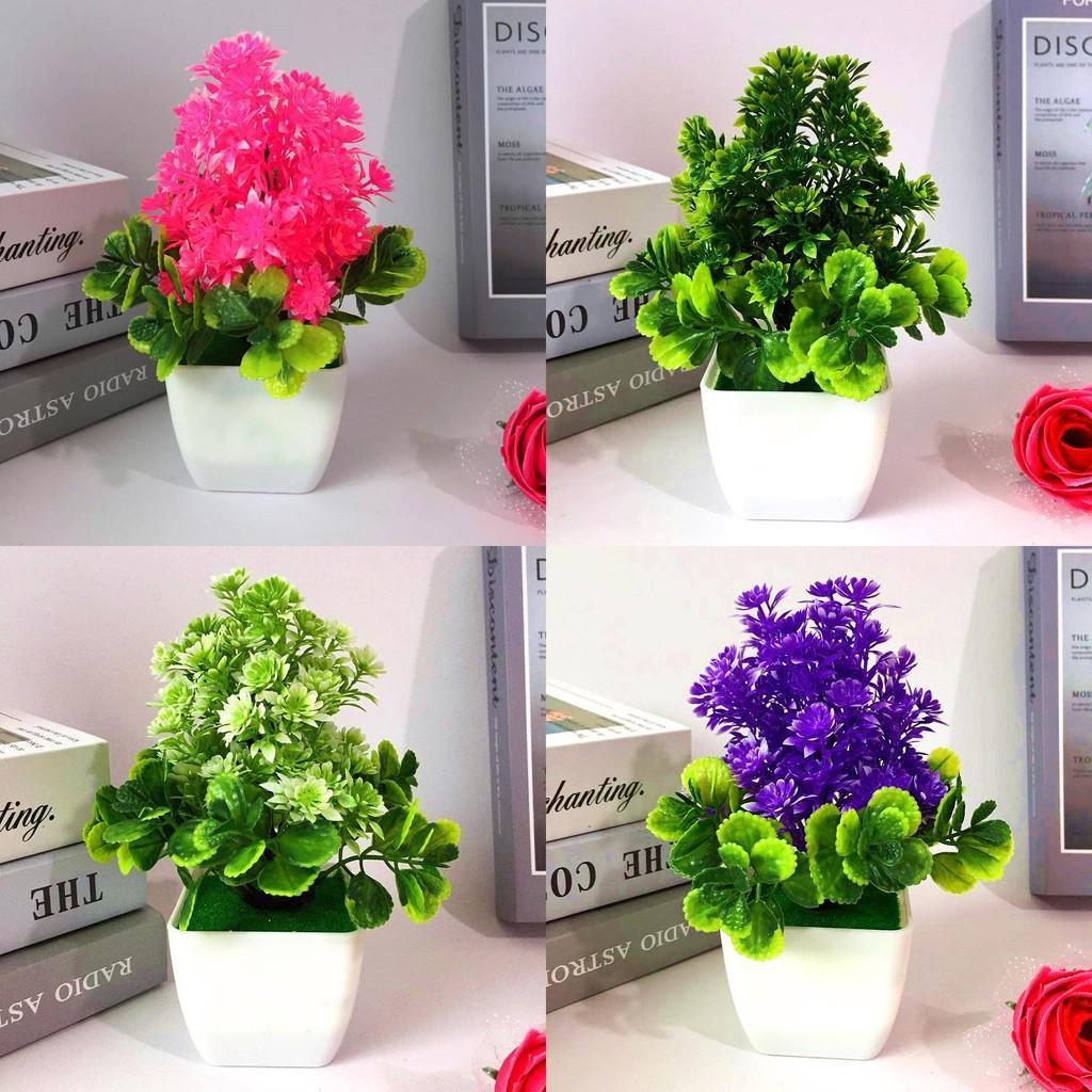 Artificial Flower And Foliage Miniature With Plastic Construction For Indoor Decoration