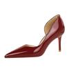 European And American Style Fashionable Simple For Women Thin Heel Patent Leather Shiny Side Air Quality Versatile Single Shoes