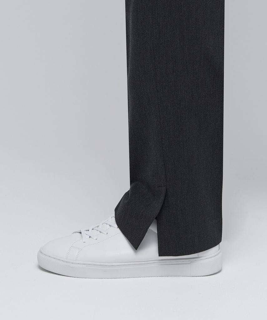 MUSINSA STANDARD Semi-Wide Slit Hidden Banding Slacks [Charcoal Gray]