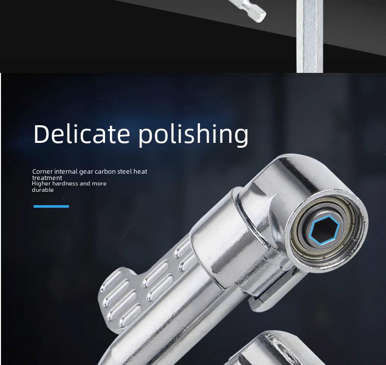 Electric Right Angle Drill Adapter with Three-Jaw Chuck for Tight Spaces