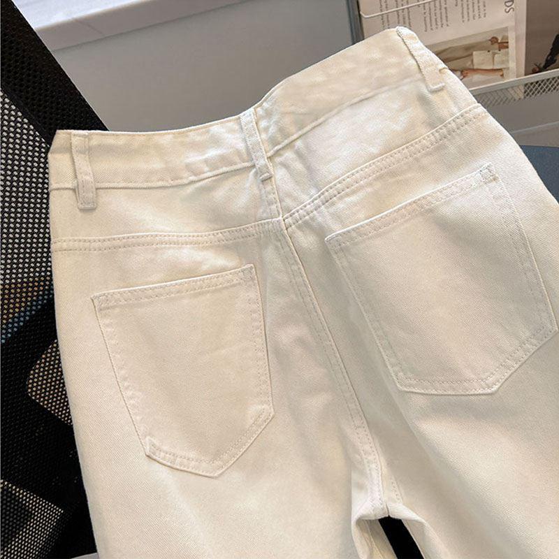 Versatile White Wide-Leg Jeans for Women - Flattering Fit, Conceals Flaws, Perfect for Pear Shapes