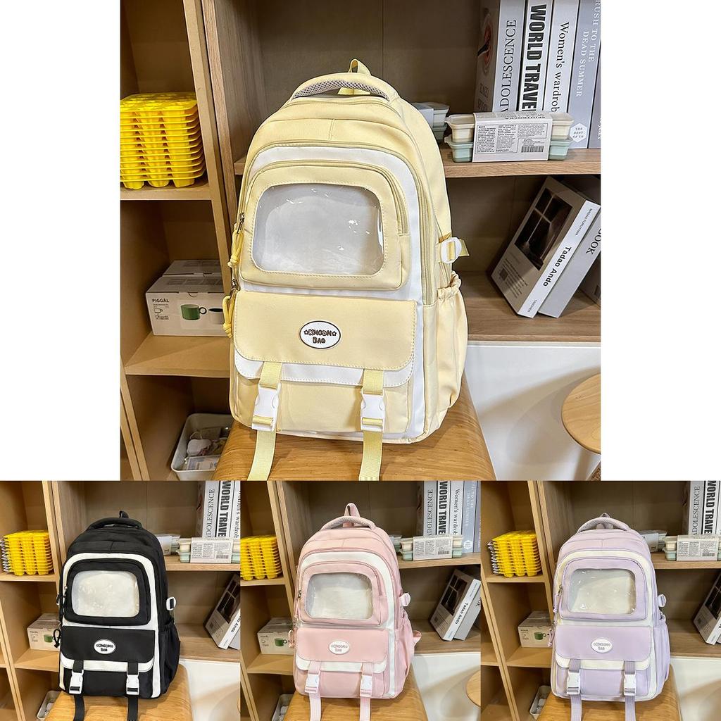 Youthful Nylon School Backpack With Waterproof Design And Padded Straps For Students