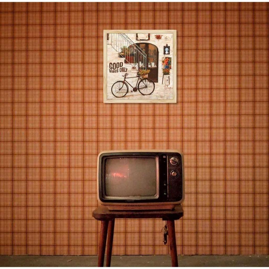 Paper Vintage City Street Wall Art Framed Painting, Multicolor, Abstract, 12.5 X 12.5 In, Set of 1