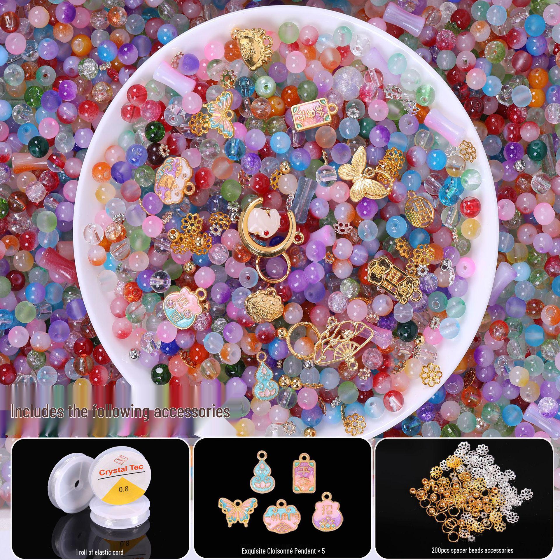 Handmade DIY Beaded Children s Bracelet & Necklace Kit - Teacher s Day Gift for Girls